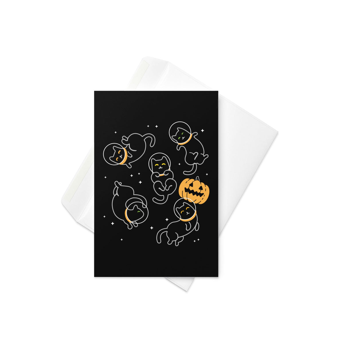 Cat Halloween In Space Greeting Card