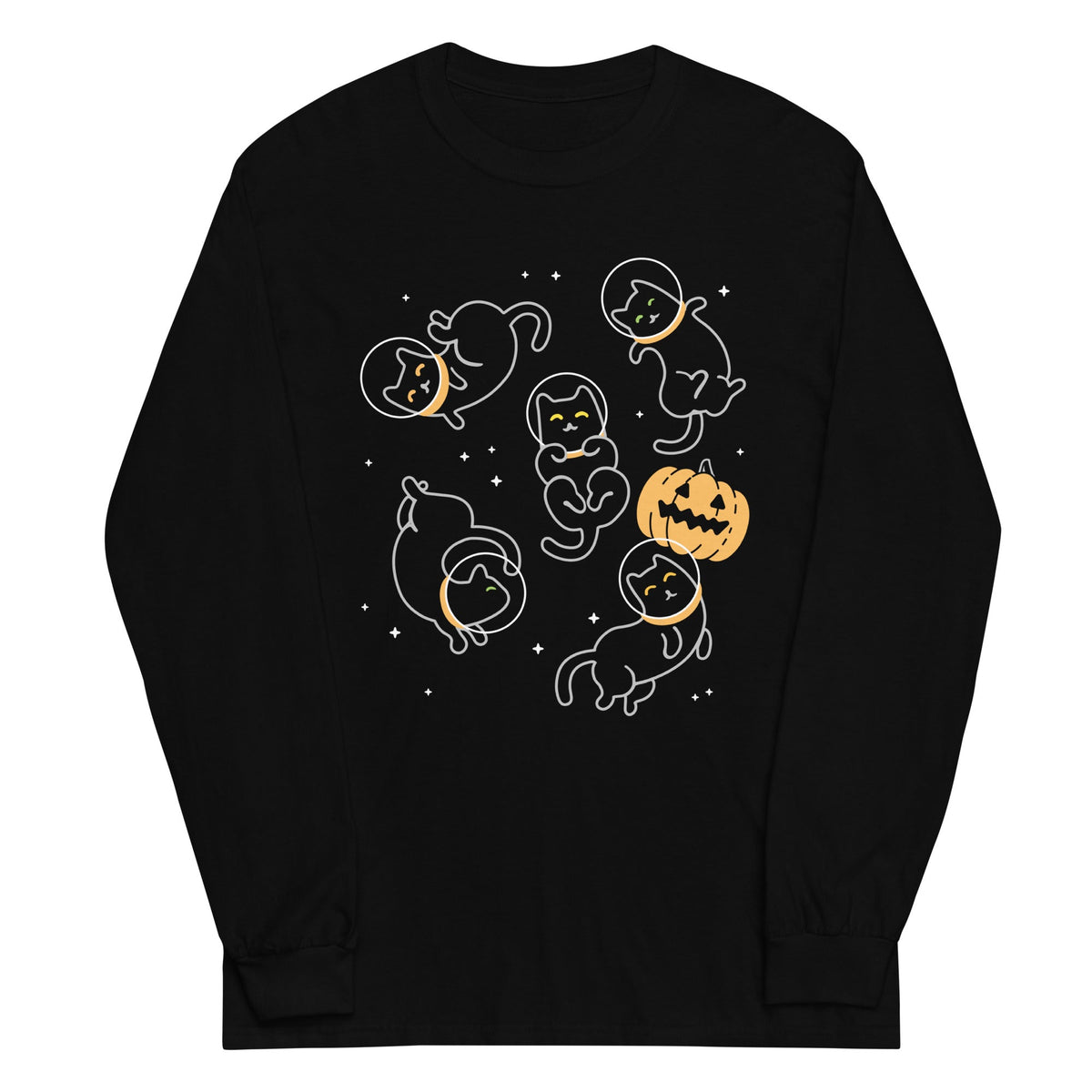Cat Halloween In Space Unisex Long Sleeve Tee product image 1