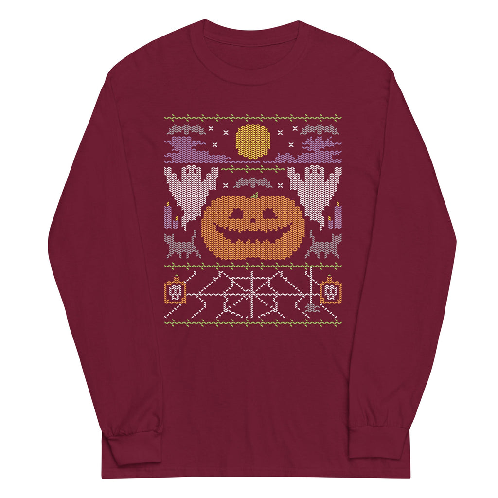 Ugly Halloween Sweater Unisex Long Sleeve Tee product image 3
