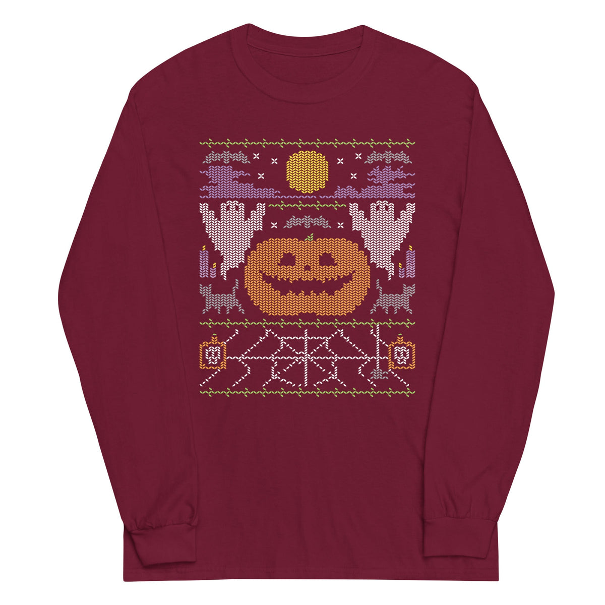 Ugly Halloween Sweater Unisex Long Sleeve Tee product image 3