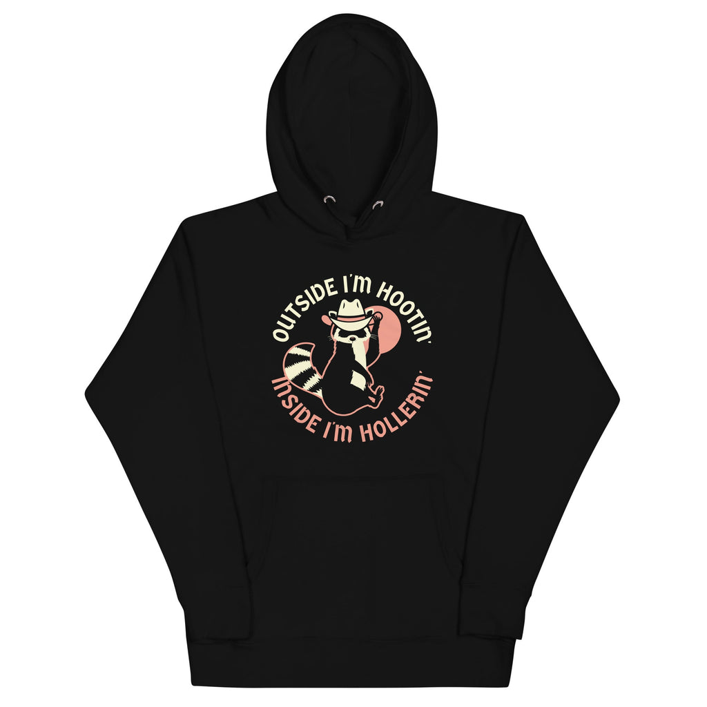 Outside I'm Hootin' Inside I'm Hollerin' Unisex Hoodie product image 2