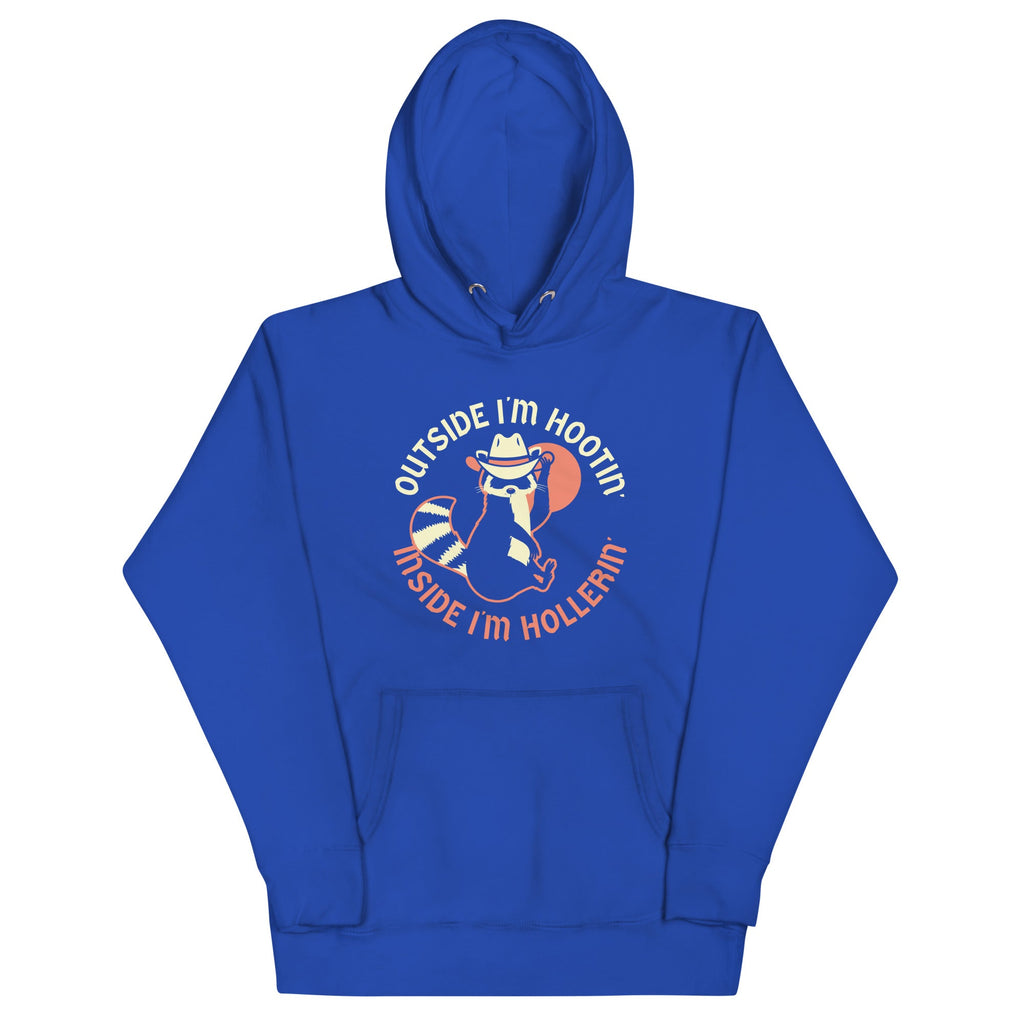 Outside I'm Hootin' Inside I'm Hollerin' Unisex Hoodie product image 4