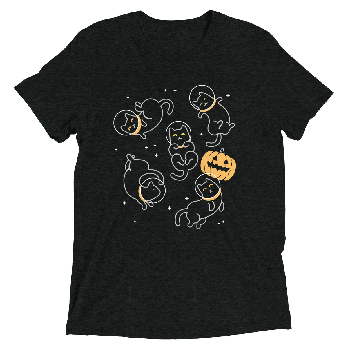 Cat Halloween In Space Men's Tri-Blend Tee product image 1