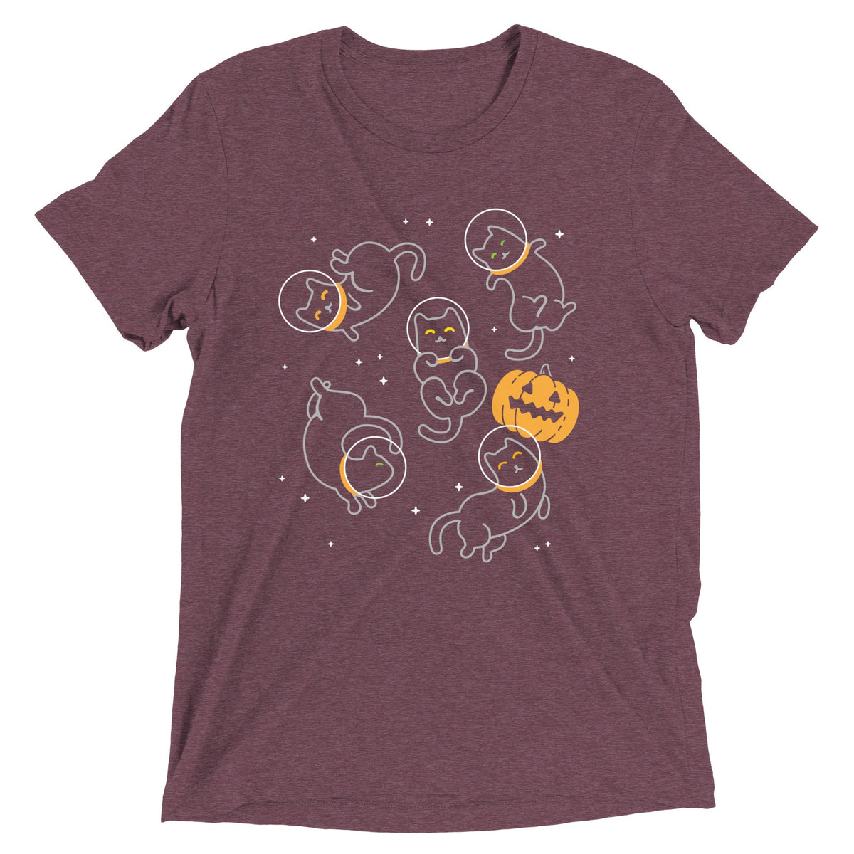 Cat Halloween In Space Men's Tri-Blend Tee product image 6