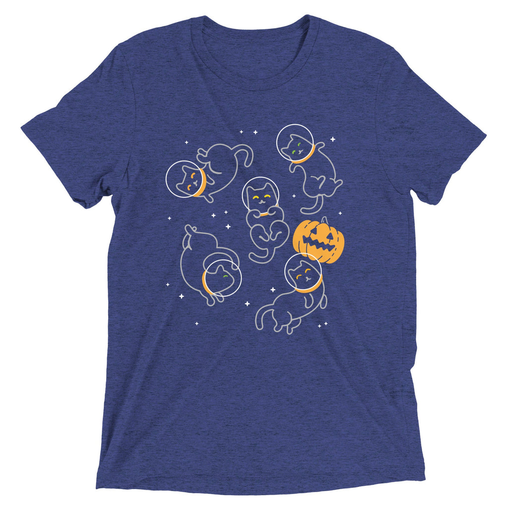 Cat Halloween In Space Men's Tri-Blend Tee product image 4