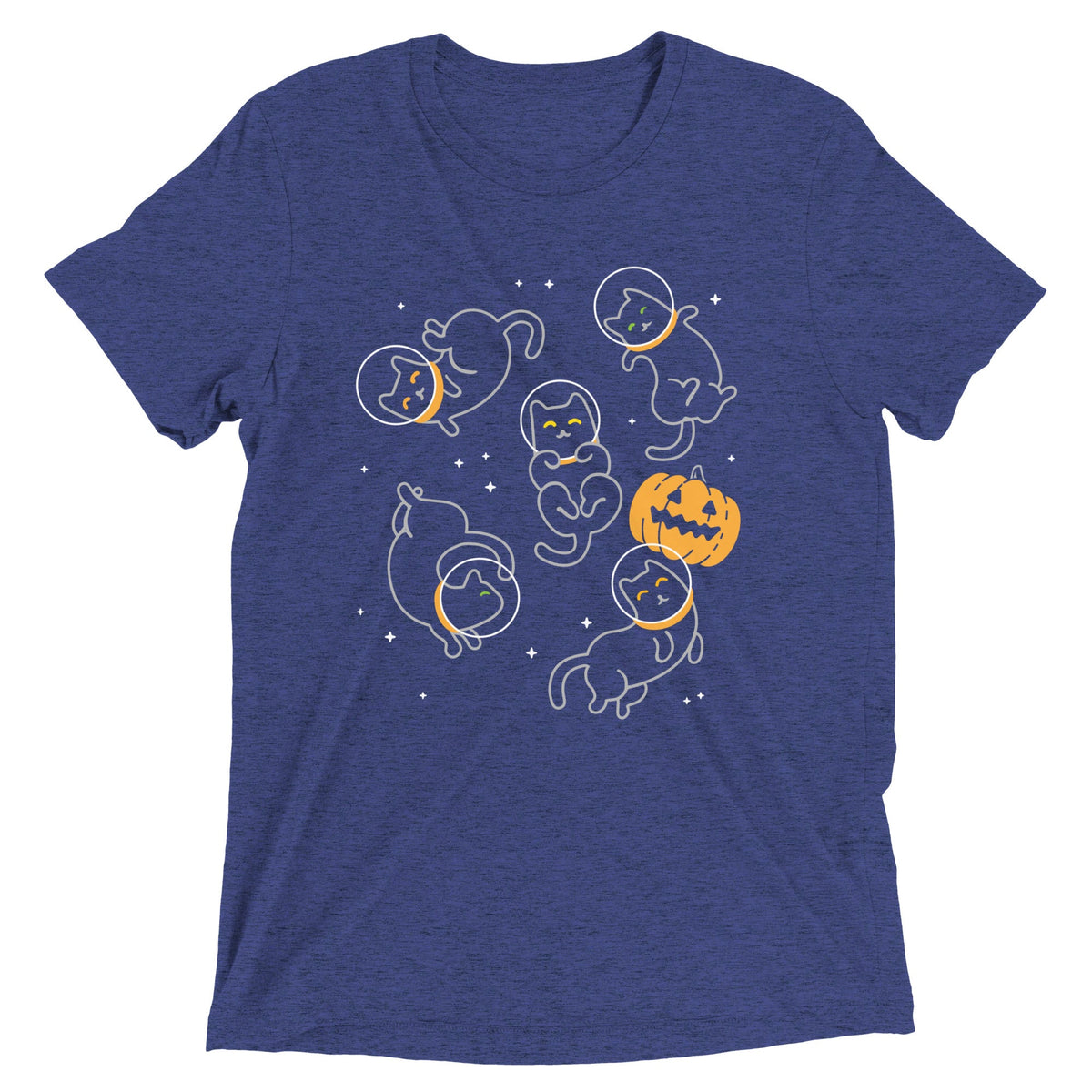 Cat Halloween In Space Men's Tri-Blend Tee product image 4