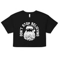 Don't Stop Believing Santa Women's Crop Tee product image 1