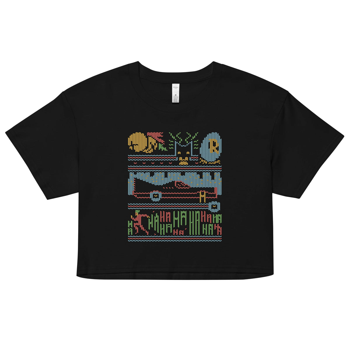Bat Christmas Sweater Women's Crop Tee product image 1