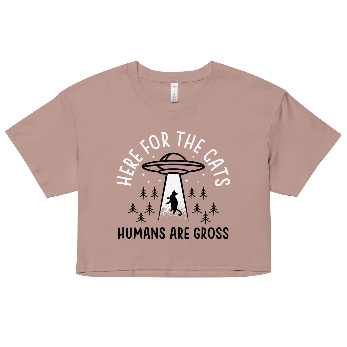 Here For The Cats, Humans Are Gross Women's Crop Tee product image 1