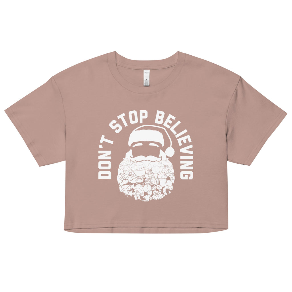 Don't Stop Believing Santa Women's Crop Tee product image 2