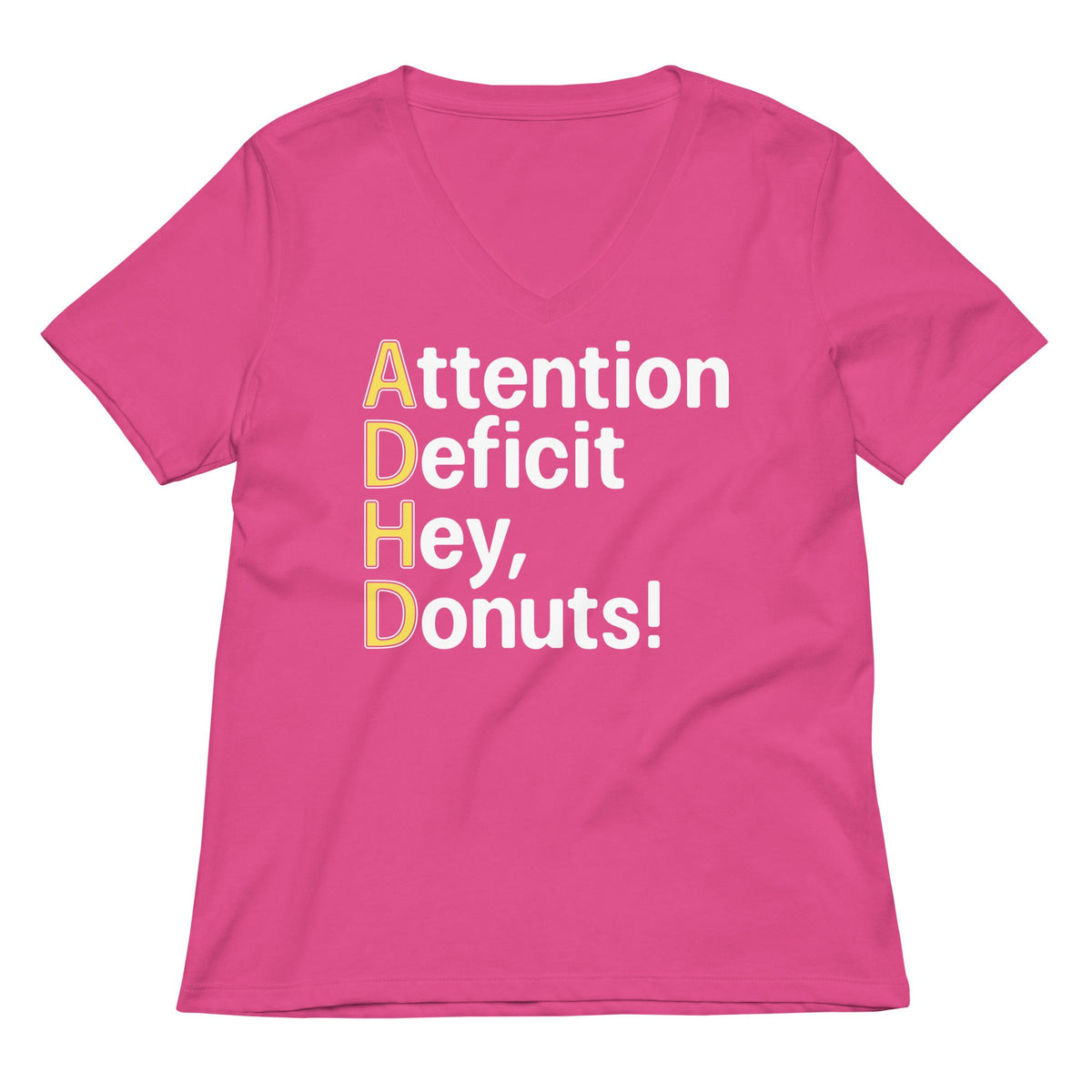 Attention Deficit Hey, Donuts! Women's V-Neck Tee product image 6