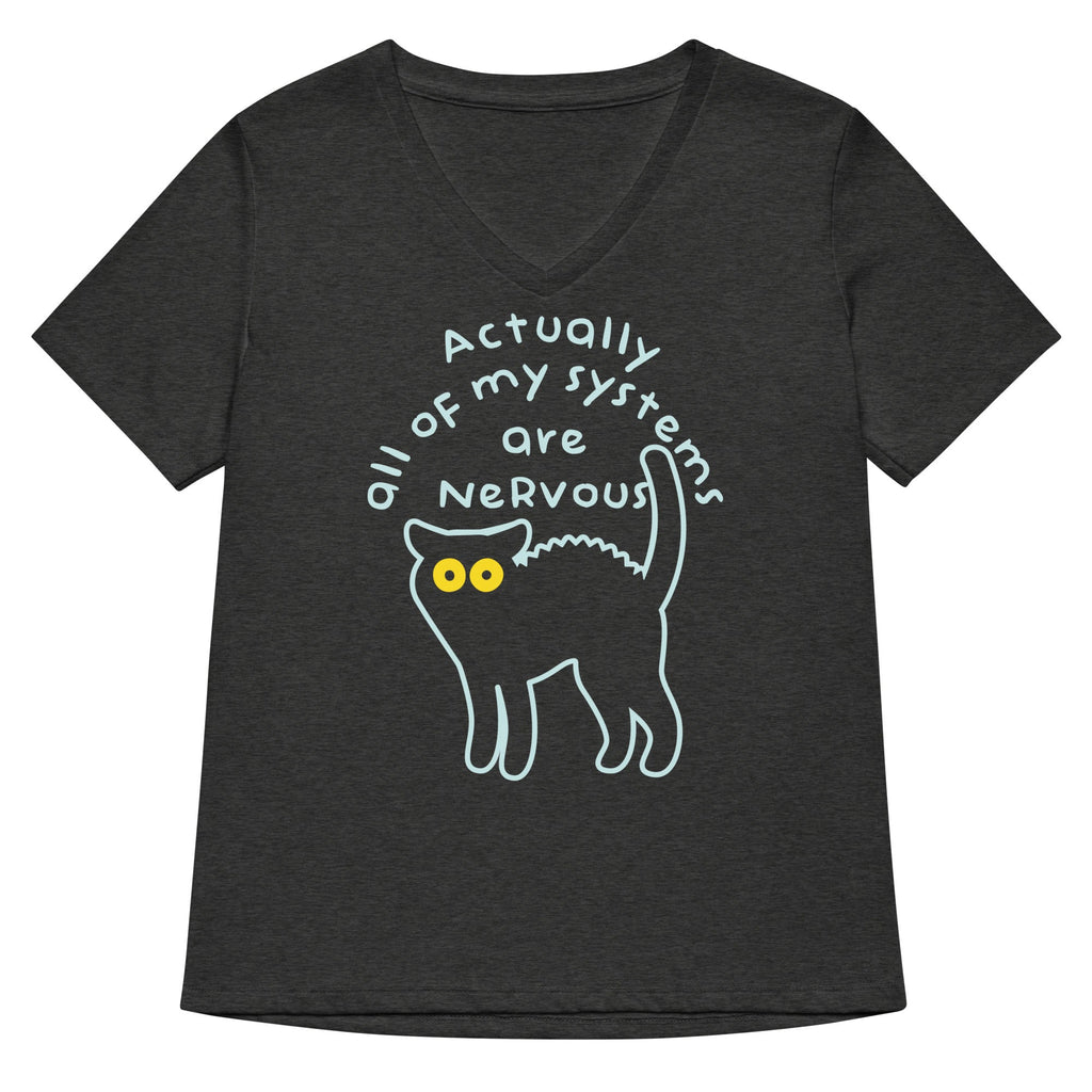 Actually All Of My Systems Are Nervous Women's V-Neck Tee product image 3