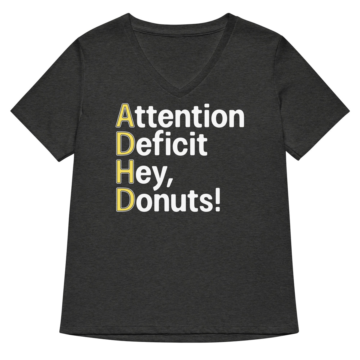 Attention Deficit Hey, Donuts! Women's V-Neck Tee product image 3