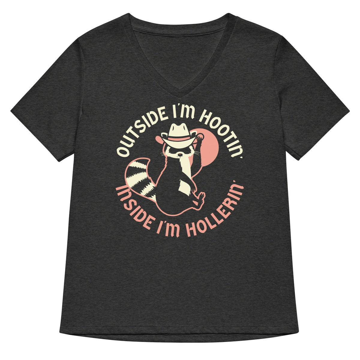 Outside I'm Hootin' Inside I'm Hollerin' Women's V-Neck Tee product image 4