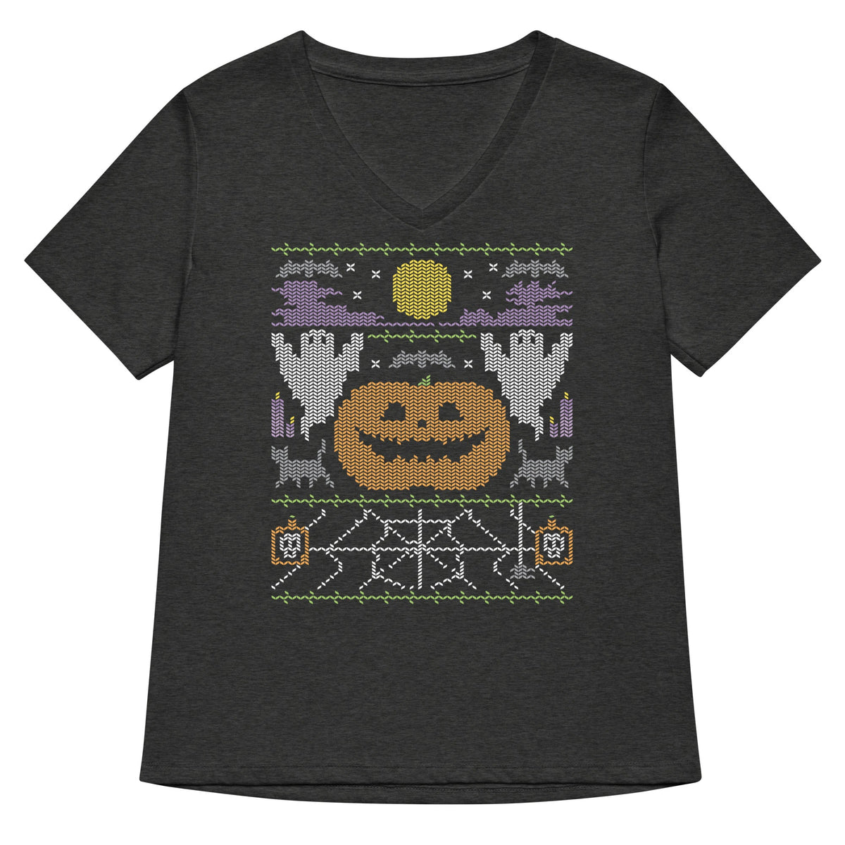 Ugly Halloween Sweater Women's V-Neck Tee product image 3