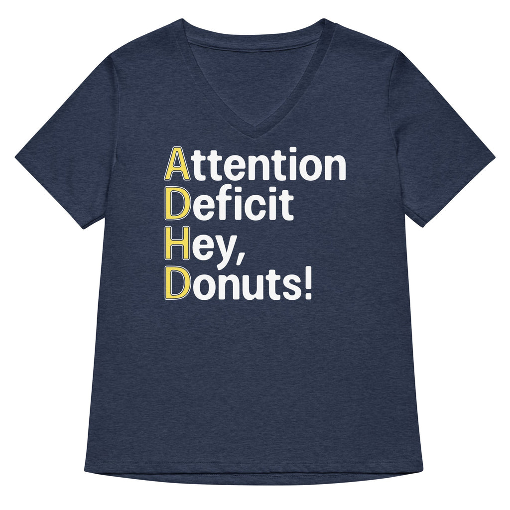 Attention Deficit Hey, Donuts! Women's V-Neck Tee product image 1