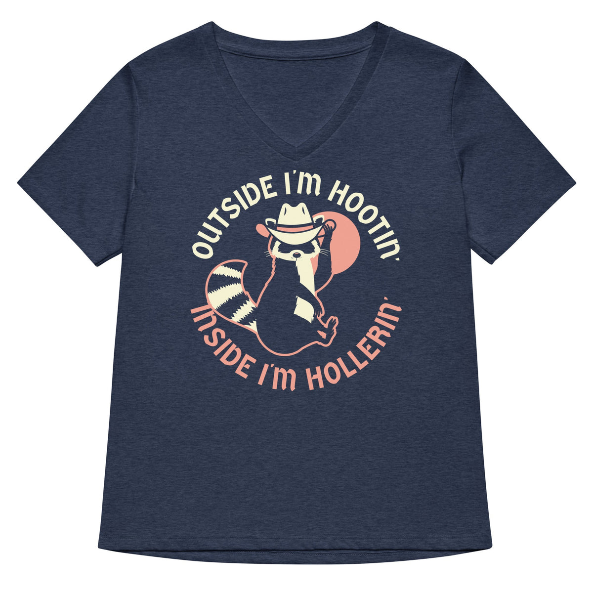 Outside I'm Hootin' Inside I'm Hollerin' Women's V-Neck Tee product image 3