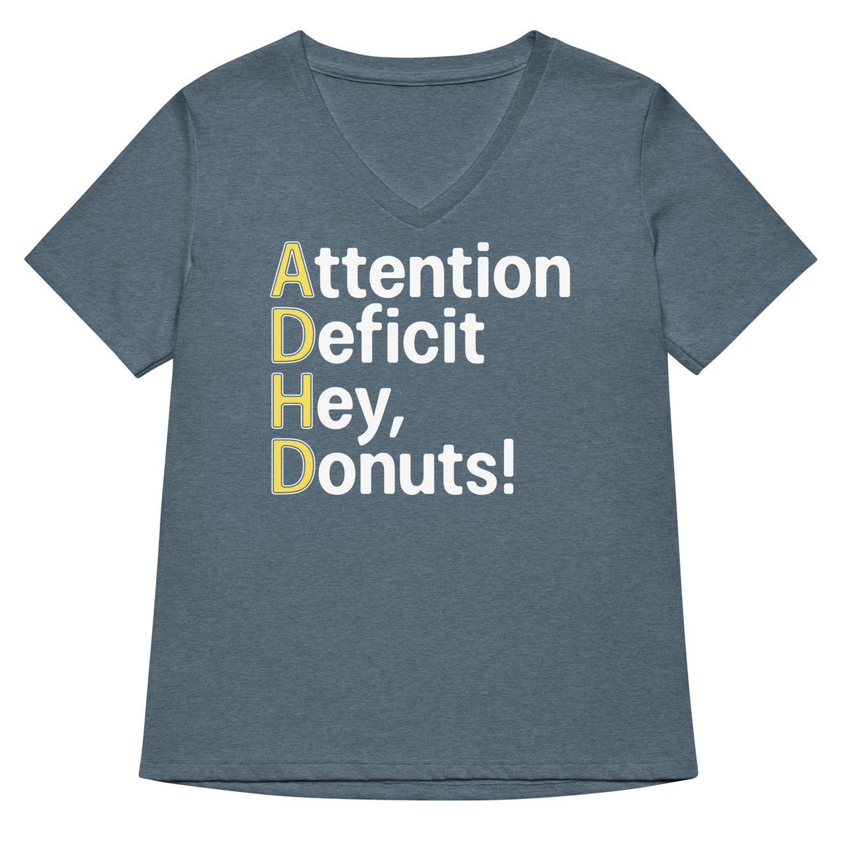 Attention Deficit Hey, Donuts! Women's V-Neck Tee product image 4