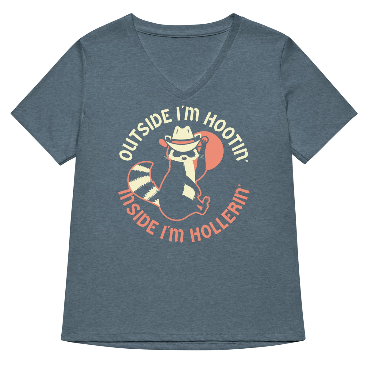 Outside I'm Hootin' Inside I'm Hollerin' Women's V-Neck Tee product image 1