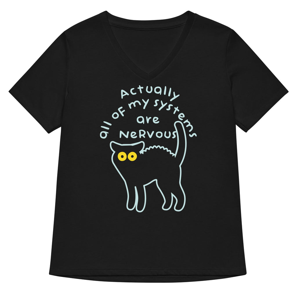 Actually All Of My Systems Are Nervous Women's V-Neck Tee product image 1