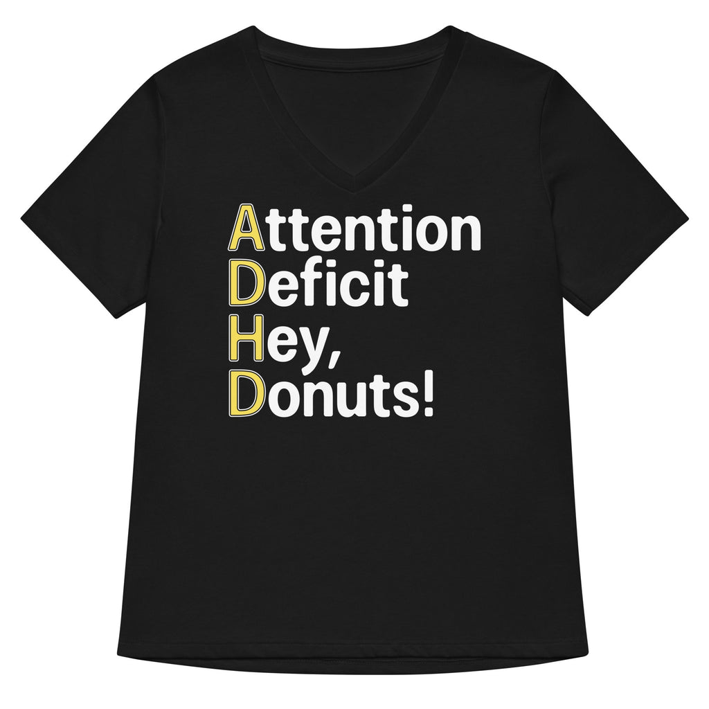 Attention Deficit Hey, Donuts! Women's V-Neck Tee product image 2