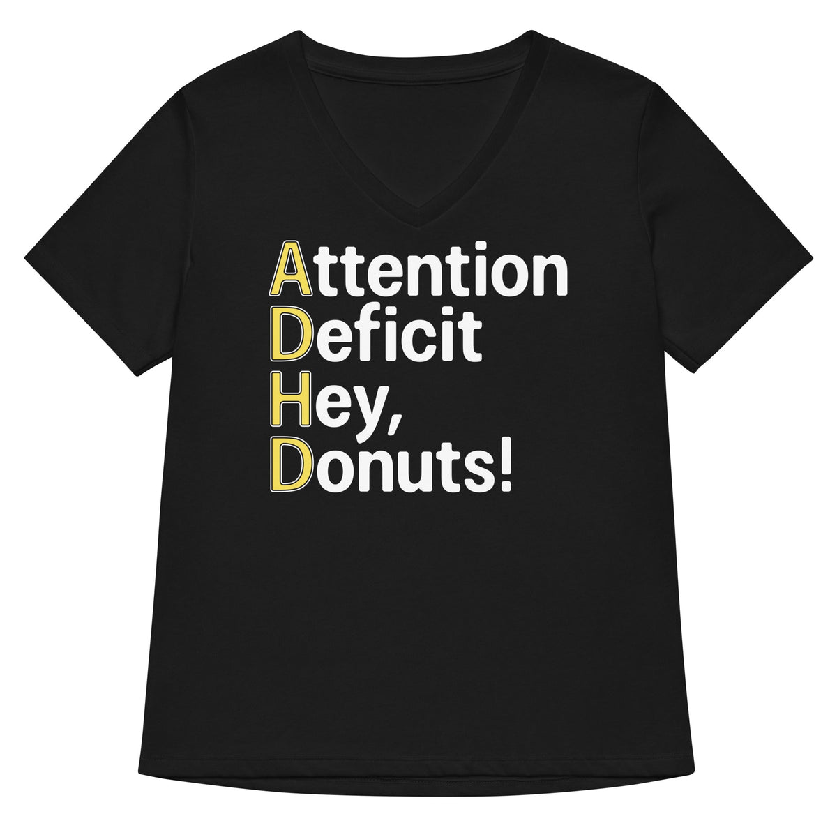 Attention Deficit Hey, Donuts! Women's V-Neck Tee product image 2